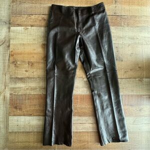 Leather Jeans VS2 Mid Rise Chocolate Brown Womans Size 10